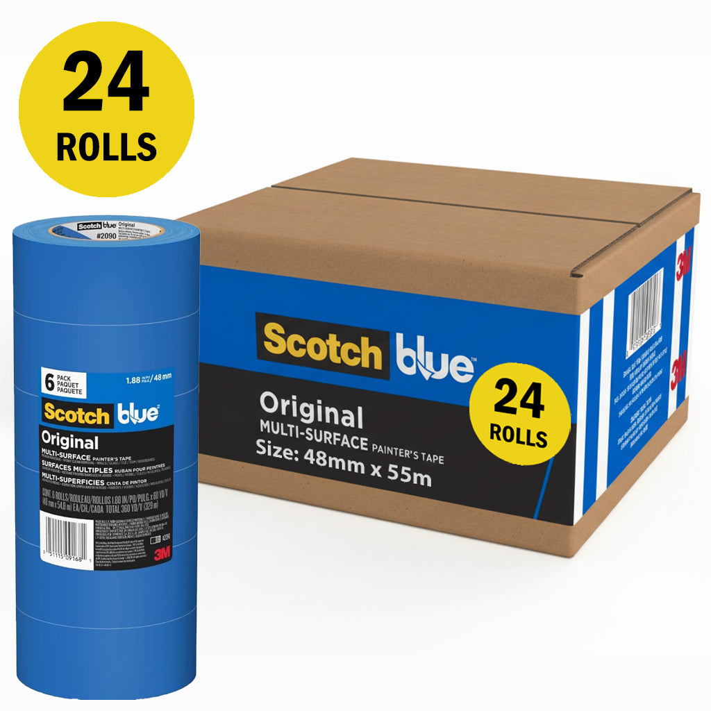 3M ScotchBlue 2090 Original Multi-Surface Painter’s Masking Tape - 48mm x 55m / Sold by Box