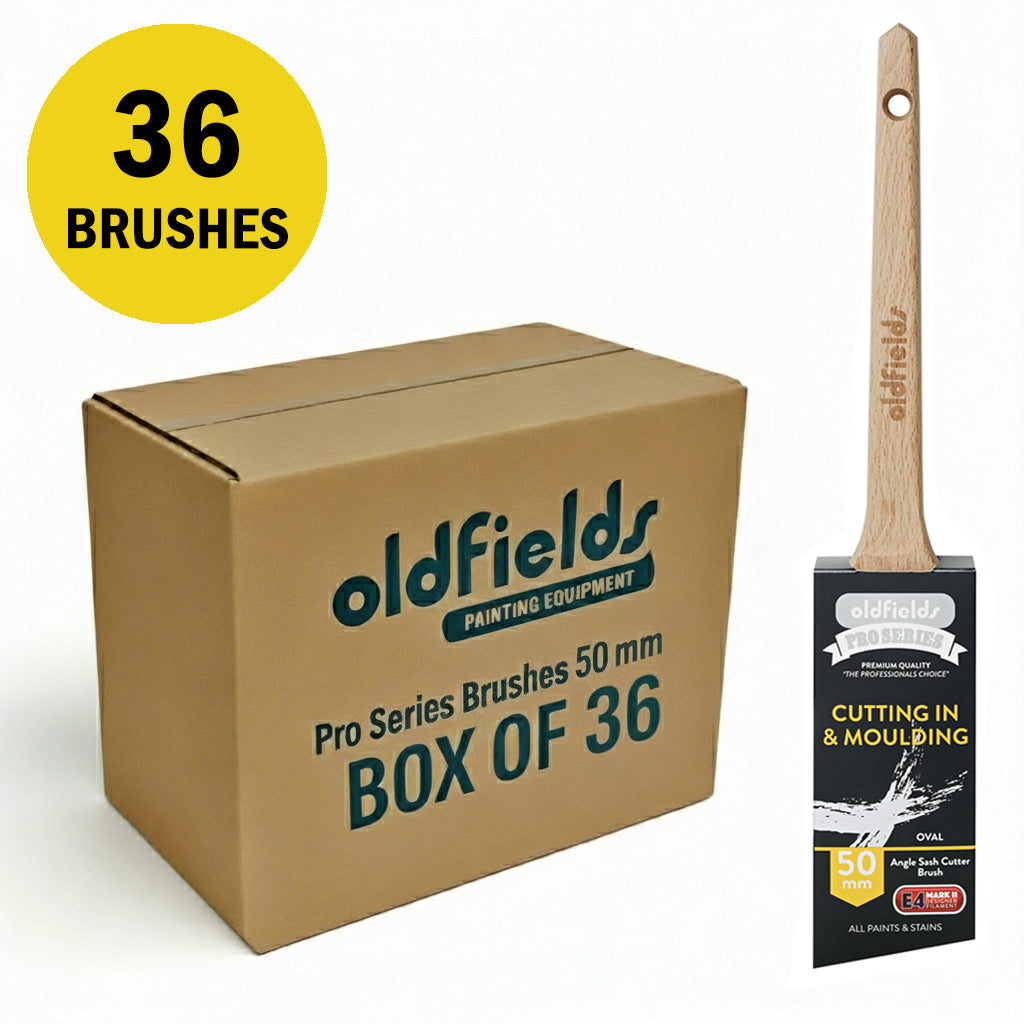 Bulk box of 36 Oldfields 50mm professional brushes with E4 Mark II filaments