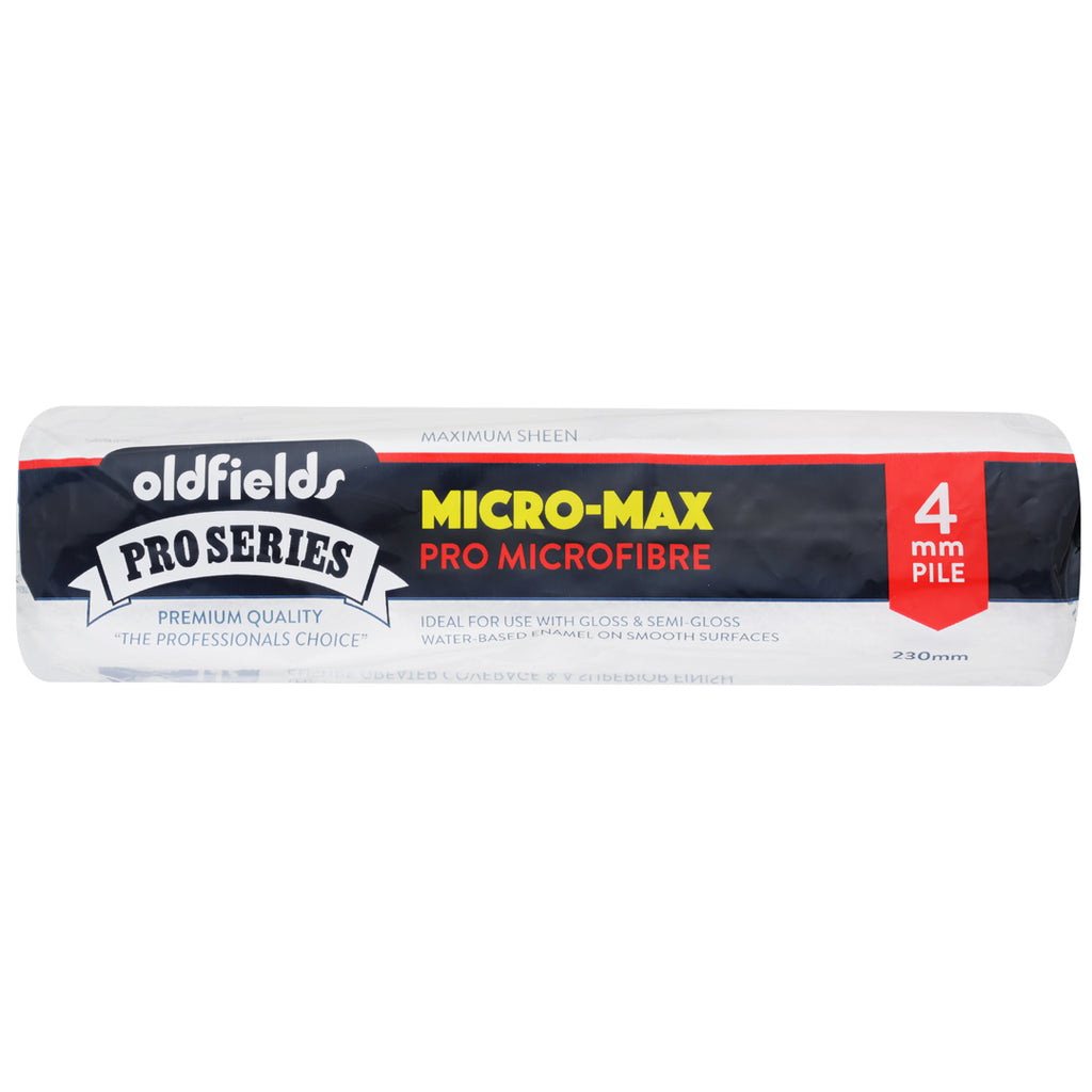 Oldfields Micro-Max Pro Series 230mm roller cover with 4mm nap for high-gloss enamel
