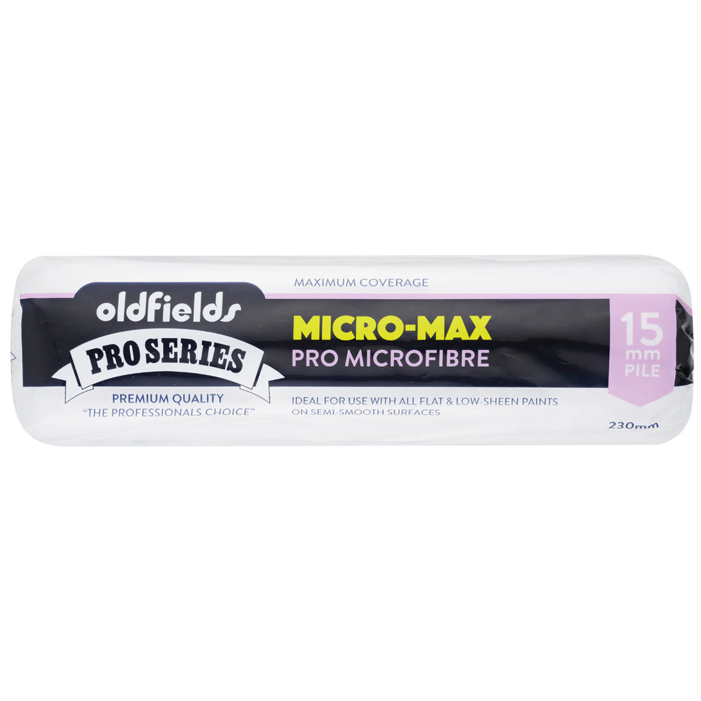 Oldfields Micro-Max Pro Series 230mm roller cover with 15mm nap for maximum coverage