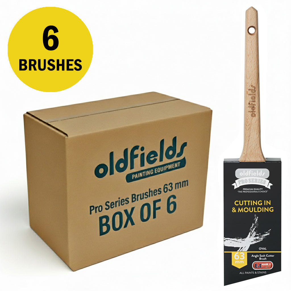 Professional Oldfields 63mm angle cutter brushes, bulk pack of 6 for trade use