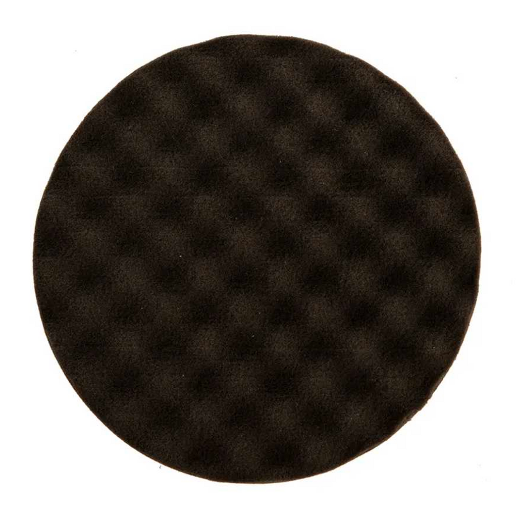 Mirka 150mm black waffle foam pad for removing holograms on dark timber and paint