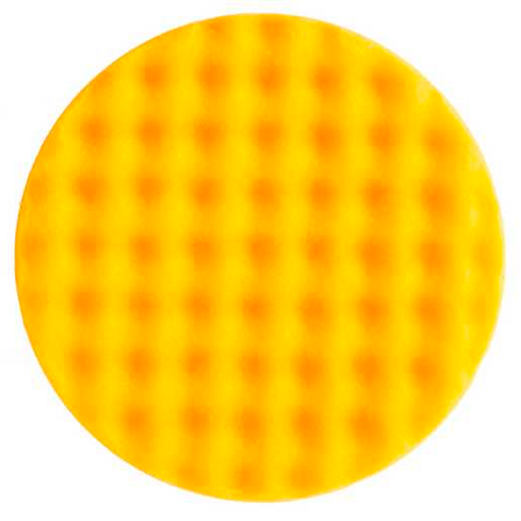 Mirka 150mm yellow waffle foam pad for medium-density correction on timber and paint