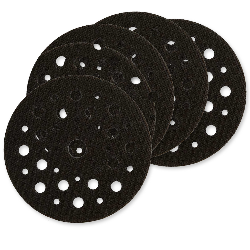 Pack of five flexible 10mm thick interface pads for 125mm orbital sanders