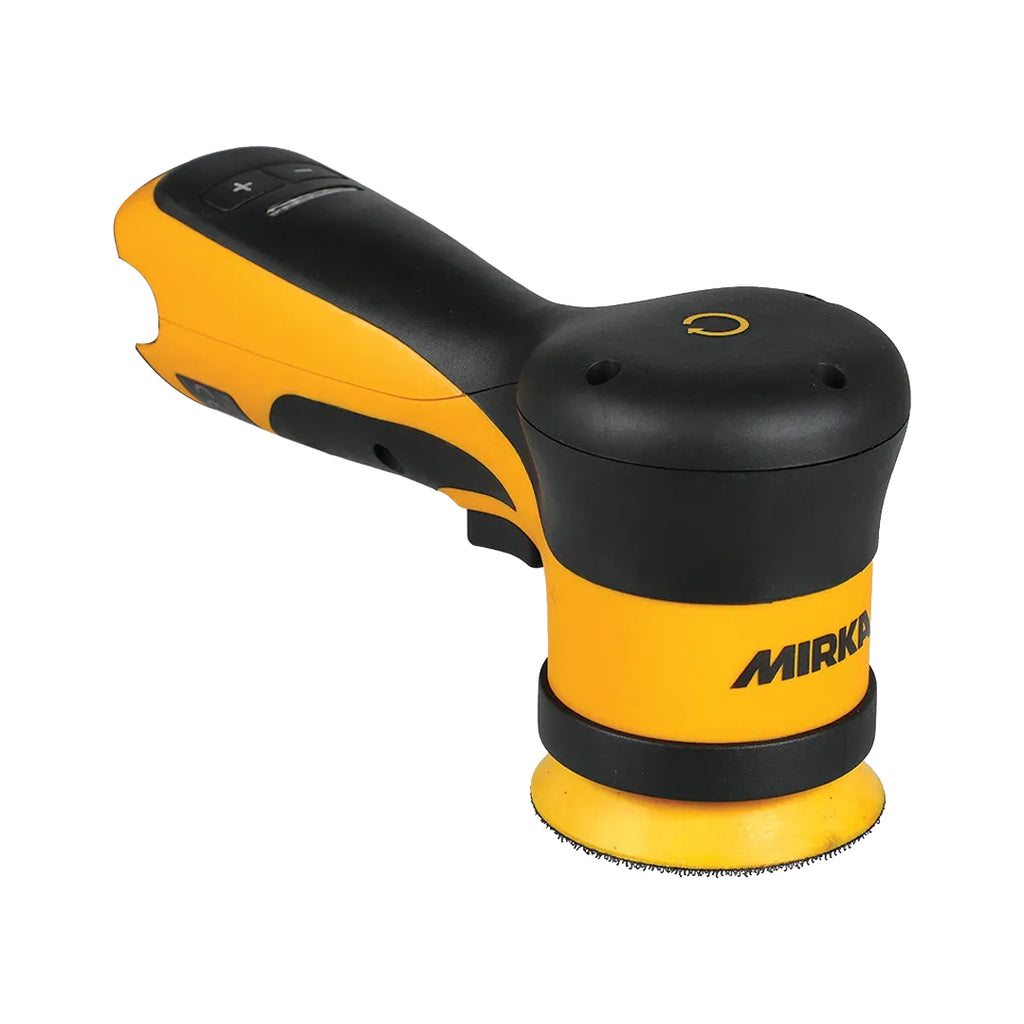 Mirka ARP-B 300NV cordless rotary polisher with 77mm backing pad for spot repairs