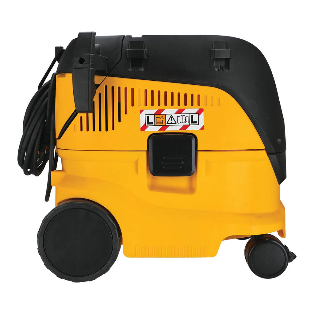 Side view of Mirka 1230L AFC extractor showing L-Class safety certification and robust casing