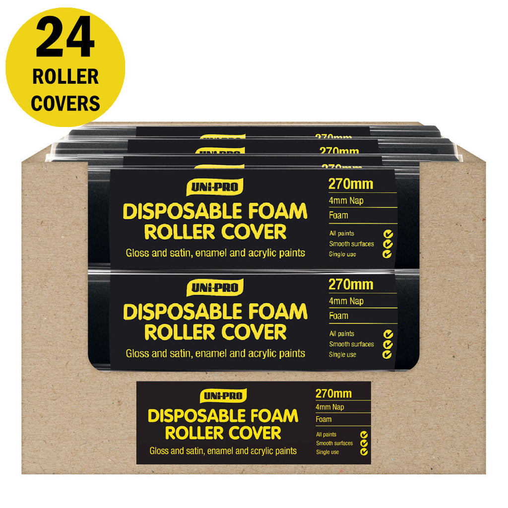 Uni-Pro Disposable Foam Paint Roller Covers - Sold by Box