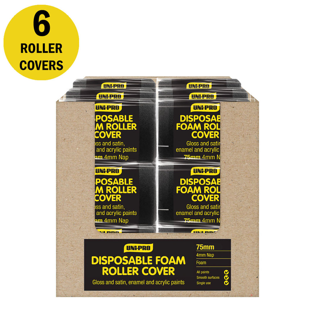 Uni-Pro Disposable Foam Paint Roller Covers - Sold by Box