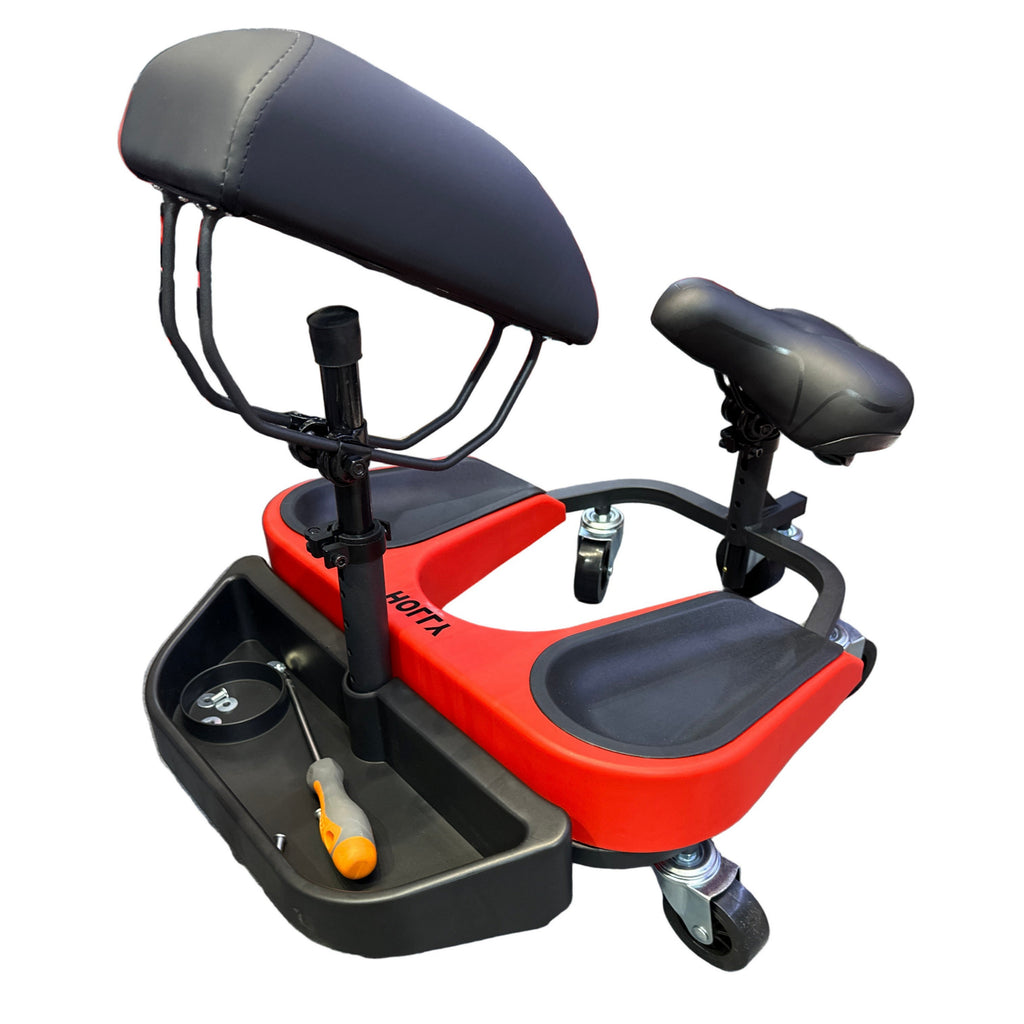Professional Rolling Work Seat with Backrest – Ideal for Painters, Tilers & Carpenters