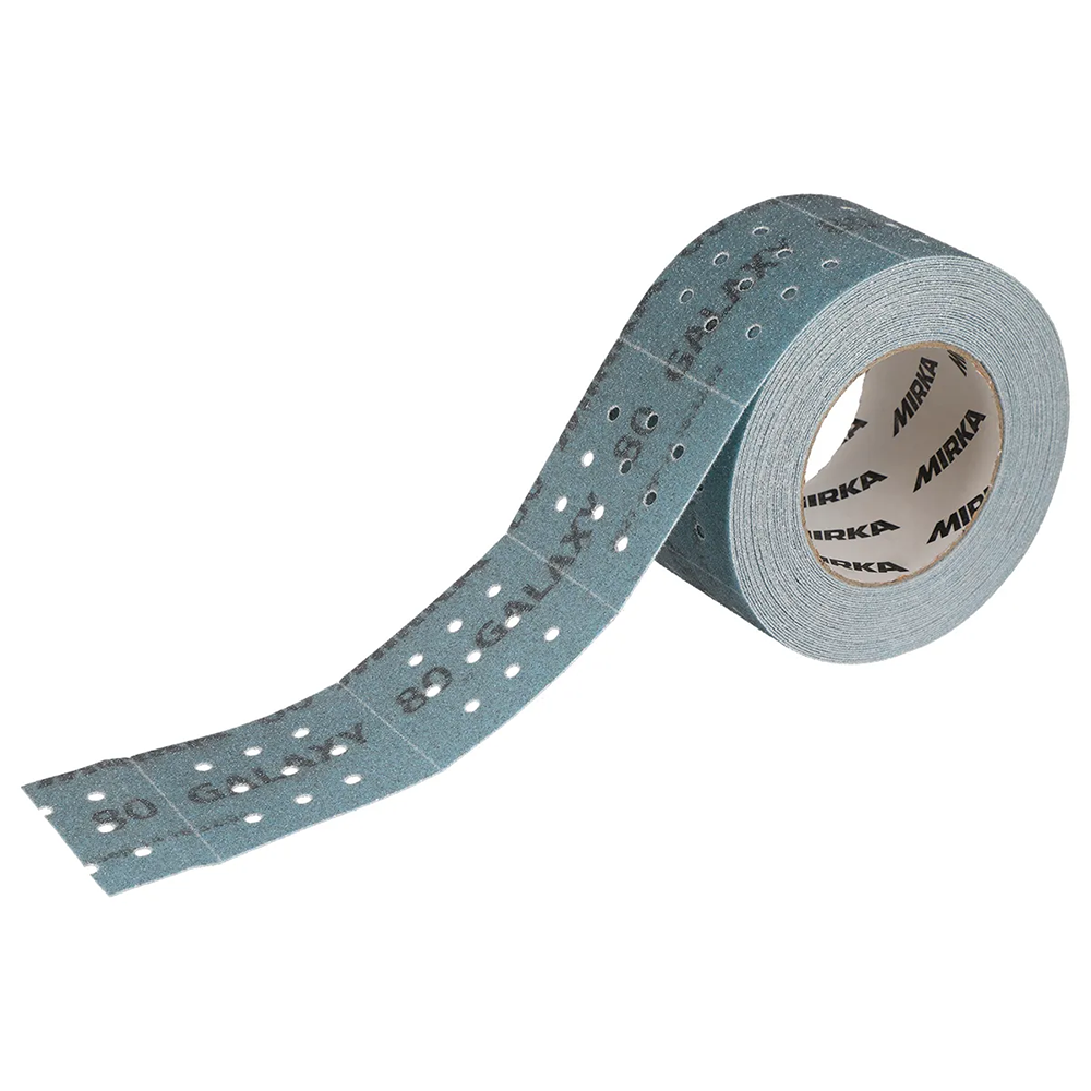 Roll of 146 blue Mirka Galaxy 70x70mm squares with self-sharpening ceramic grains