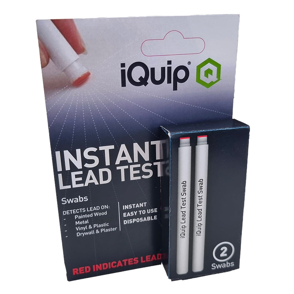 iQuip lead test swabs 2 pack for instant screening of Gyprock and plaster surfaces