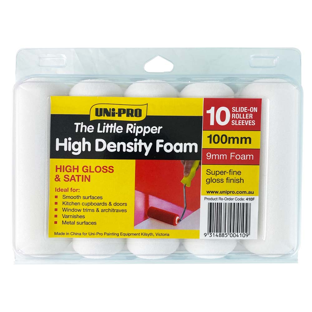 Uni-Pro High (Litle Ripper) Density Foam Roller Covers 10 Pack 100mm - Box of 6