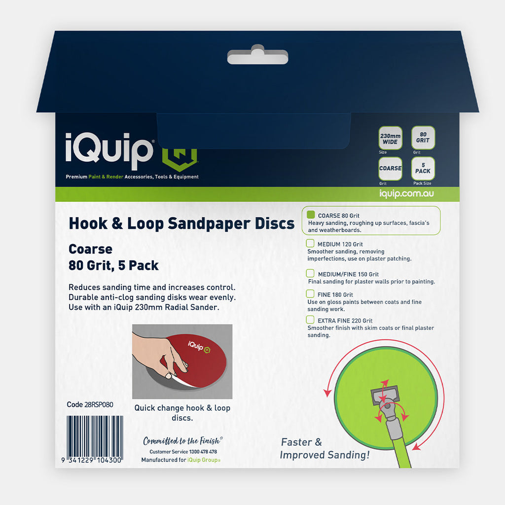 iQuip Radius Sandpaper 5pk Range