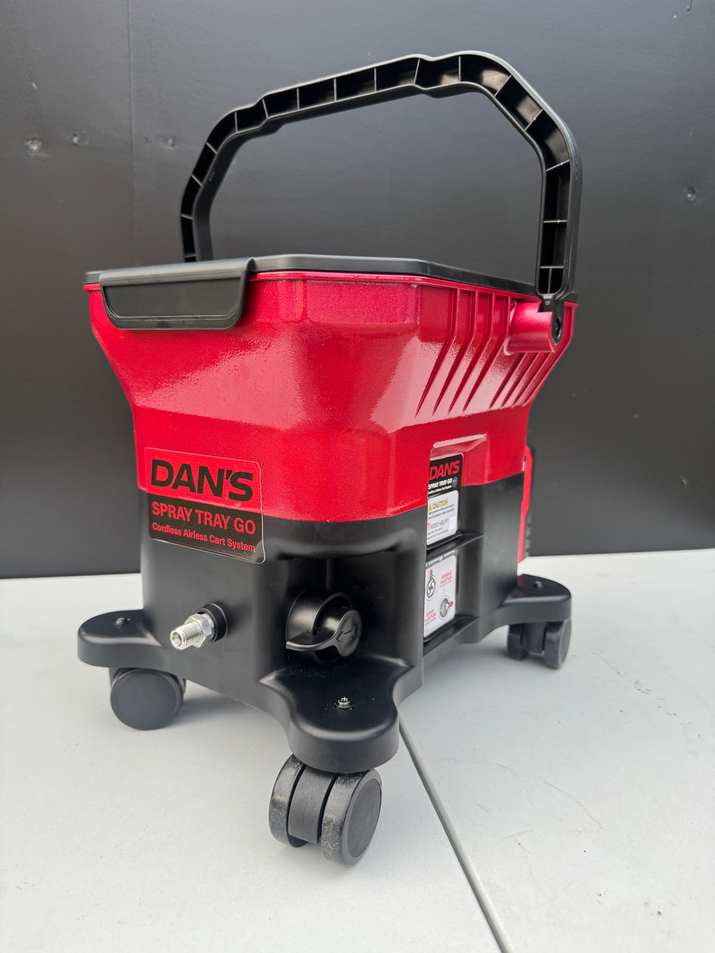 DAN’S Cordless Airless Cart Paint Sprayer – Tray Spray Go (Wheeled Unit)