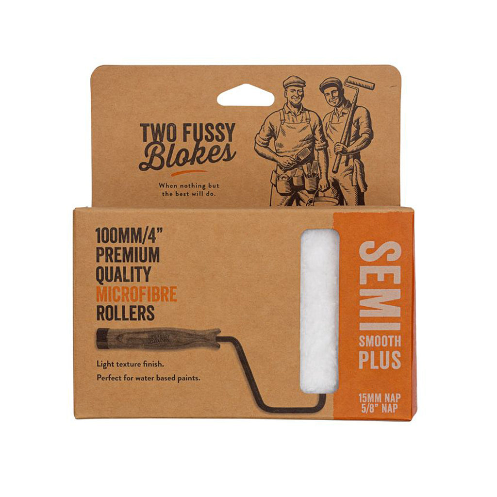 TWO FUSSY BLOKES 100mm Microfibre Paint Roller 15mm Nap
