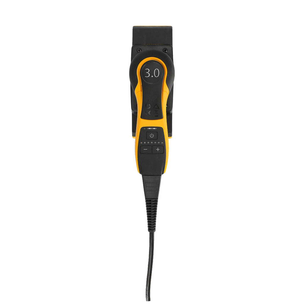 Top view of the ergonomic DEOS II 383CV featuring a 3.0mm orbit and Bluetooth connectivity