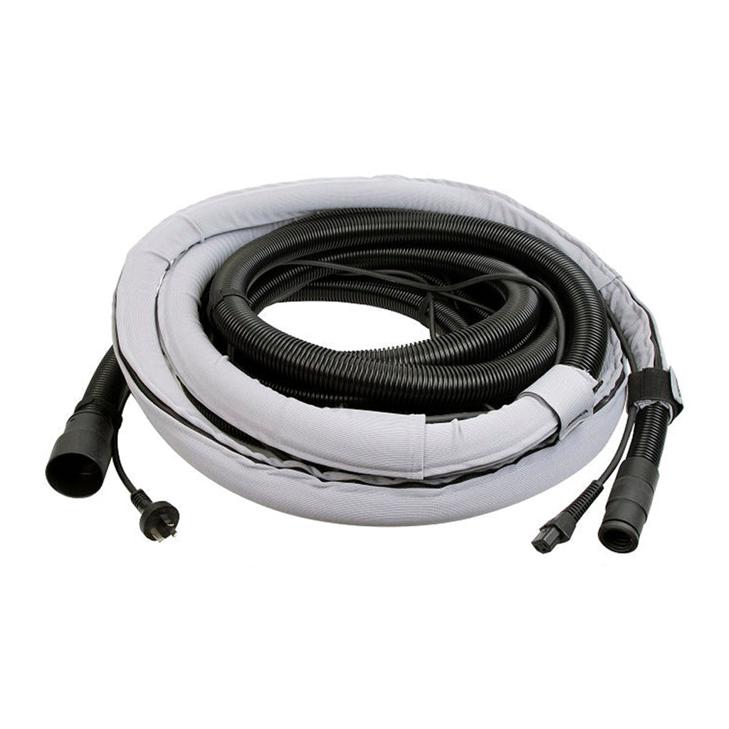 Mirka protective sleeve bundling a power lead and extraction hose for site safety