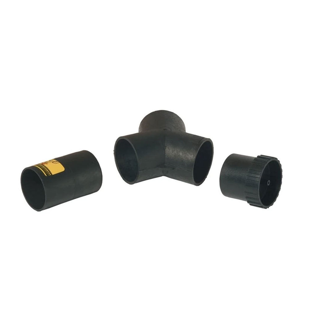 Mirka Dual Vacuum Kit featuring a heavy-duty Y-joint adapter for two-way dust extraction