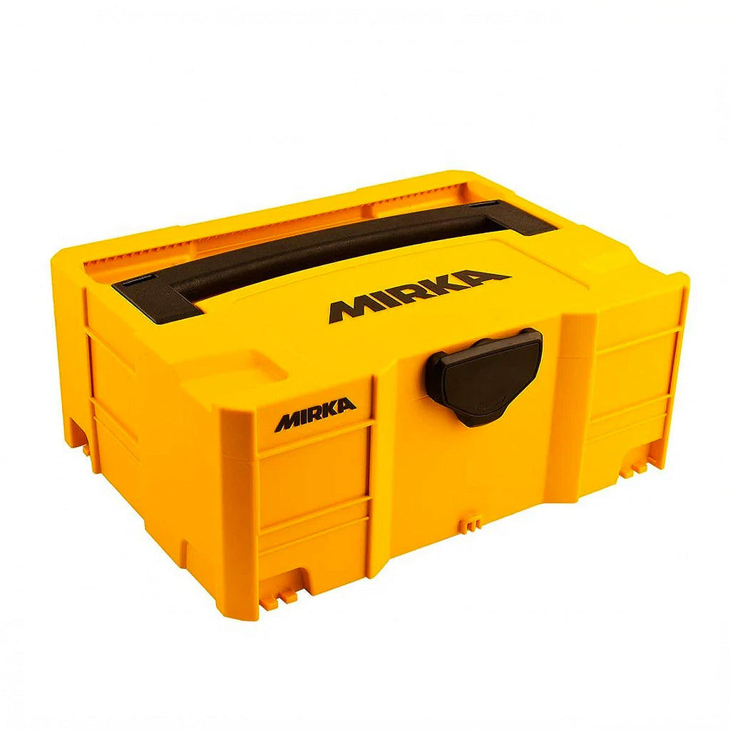 Heavy-duty Mirka small hard case with black carry handle for DEROS and DEOS sanders