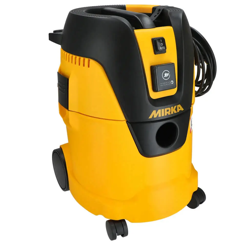 Mirka 1125L PC dust extractor featuring compact design for easy transport on site
