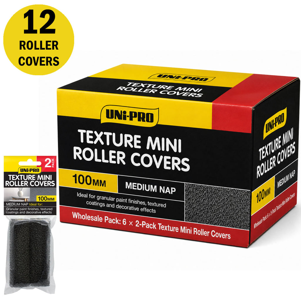 Uni-Pro Texture Mini Rollers 100mm Pack of 2 - Box of 6
