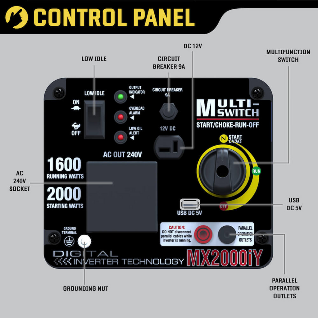 MaxWatt 2000W Inverter Generator Powered By Yamaha