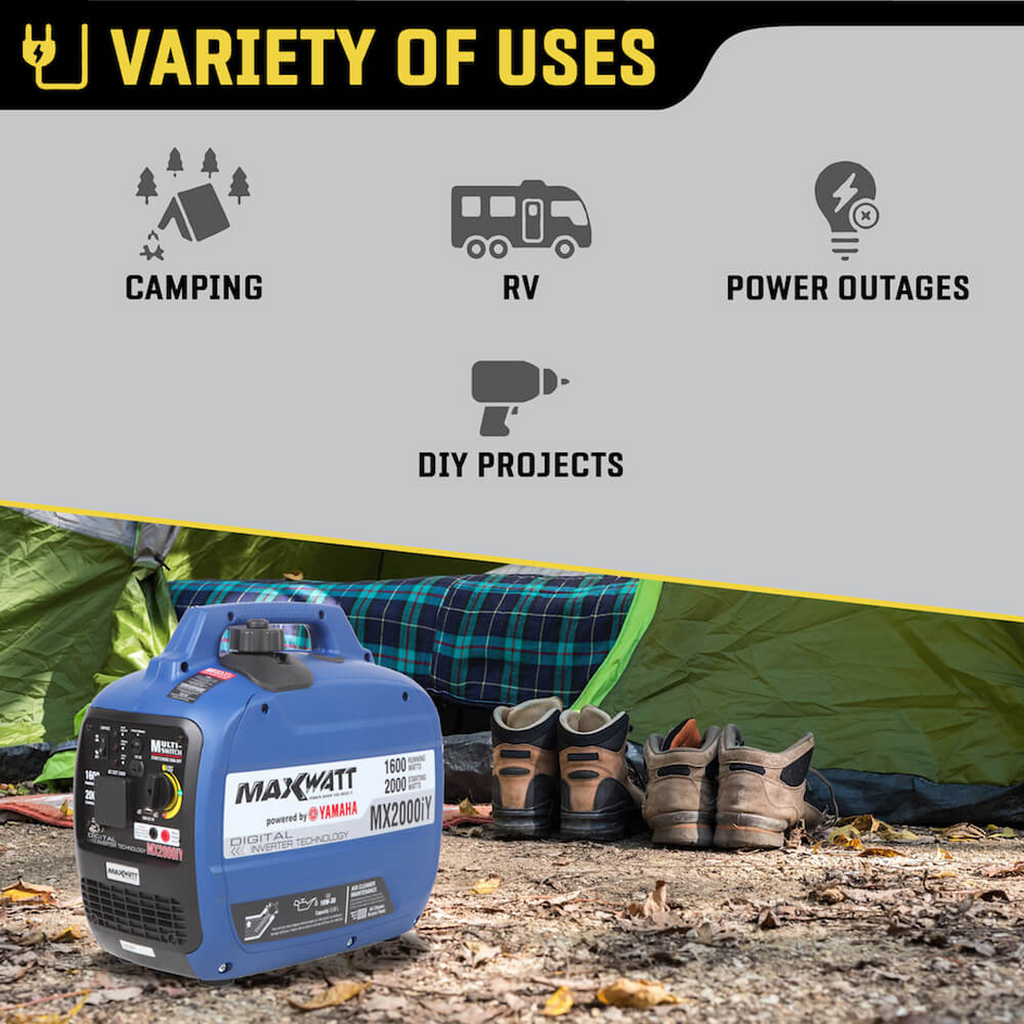 MaxWatt 2000W Inverter Generator Powered By Yamaha