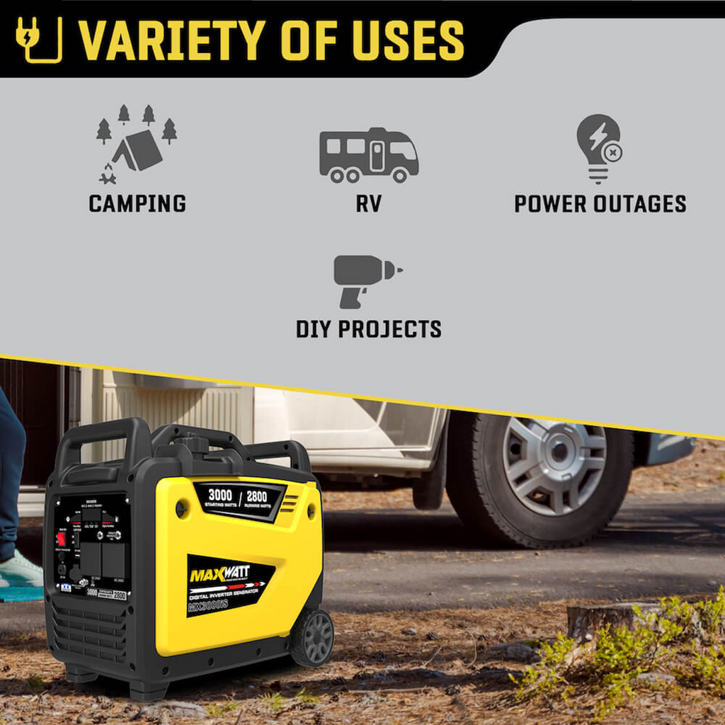 MaxWatt 3000W Pure Sine Digital Inverter Generator