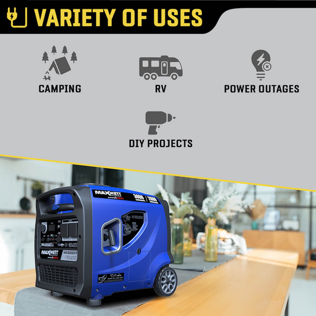 MaxWatt 3000W Pure Sine Digital Inverter Generator Powered By Yamaha