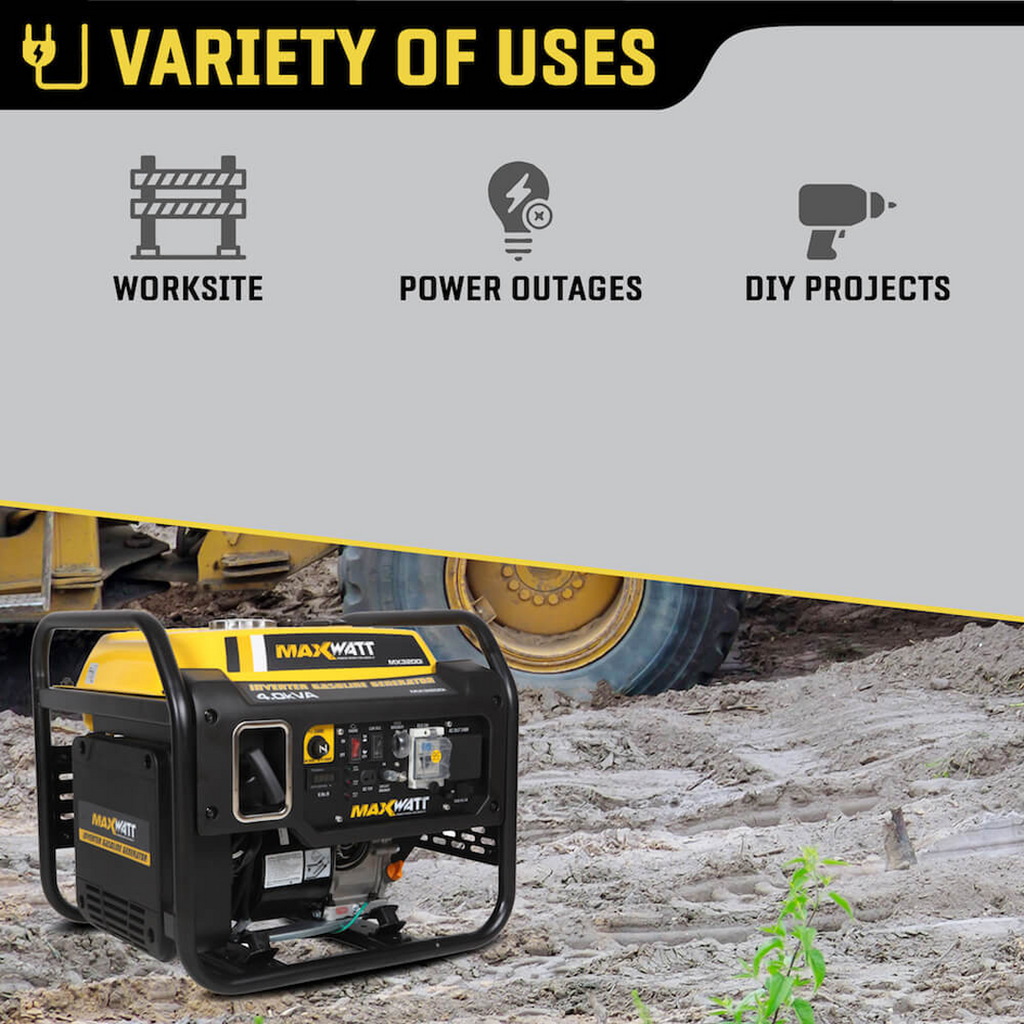 MaxWatt 4kVA Pure Sine Wave Digital Inverter Generator Recoil Start