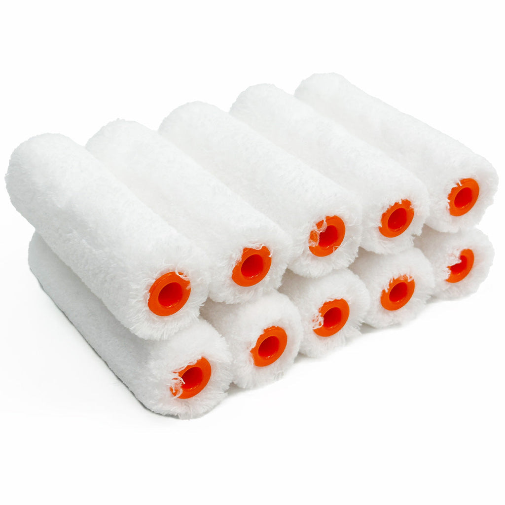 Mini-Microfibre 100mm Rollers 10mm Nap - 6/24/48 packs of 10 rollers - Best Price in Australia
