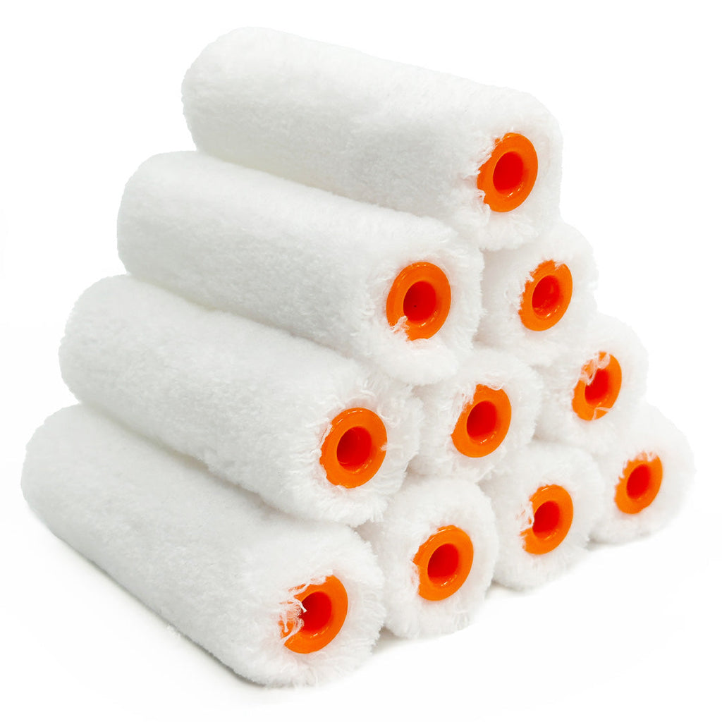 Mini-Microfibre 100mm Rollers 10mm Nap - 6/24/48 packs of 10 rollers - Best Price in Australia