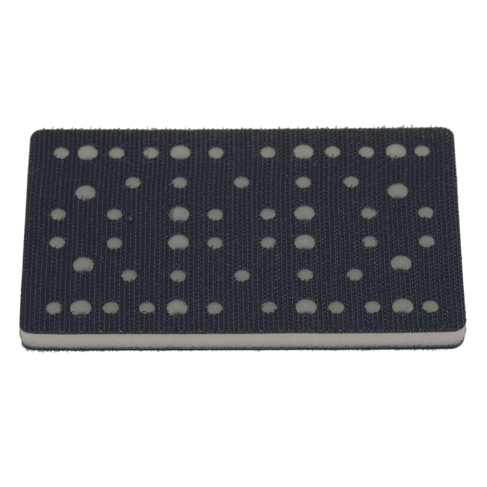 Top-down view of the 81x133mm grip surface on a Mirka DEOS interface pad