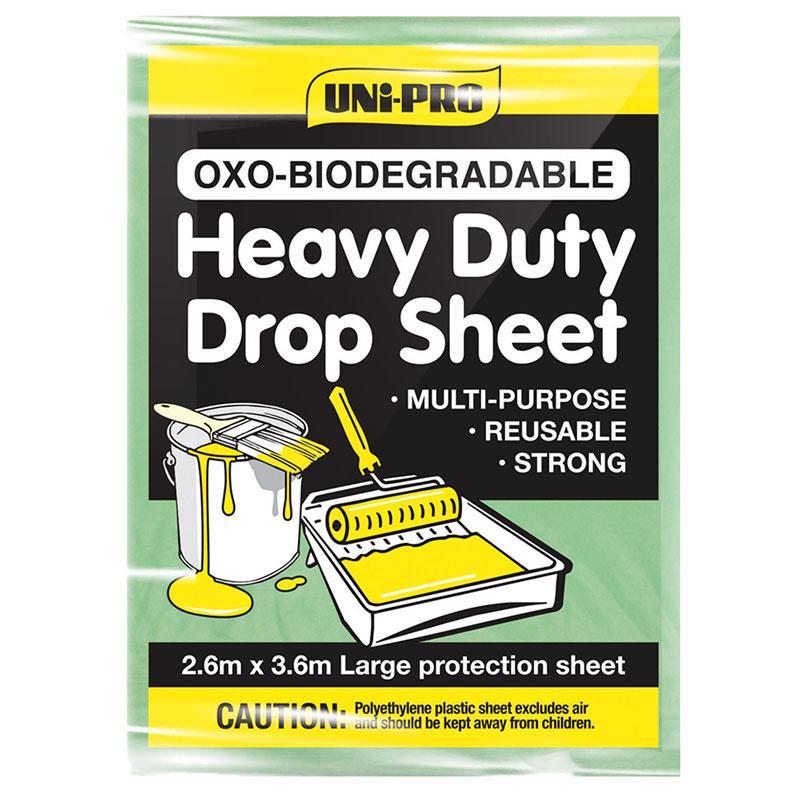 Uni-Pro OXO-Biodegradable Heavy Duty Plastic Drop Sheet 3.6m x 2.7m (12' x 9')