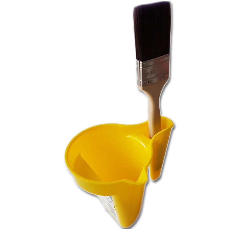 Oldfields 600ml paint pot with sash cutter brush stored in the built-in holder