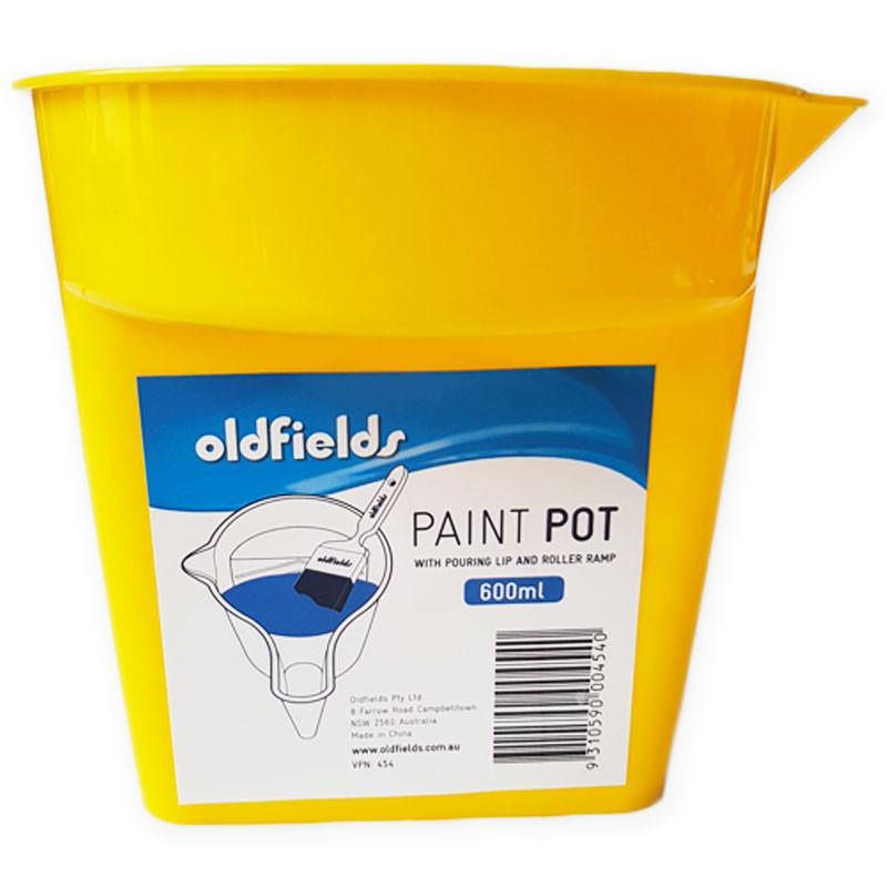 Oldfields Handy Paint Pot 600ml with pouring lip and roller ramp for DIY painting