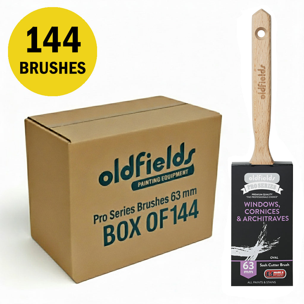 Large wholesale box of 144 Oldfields 63mm oval sash cutters for professional inventory