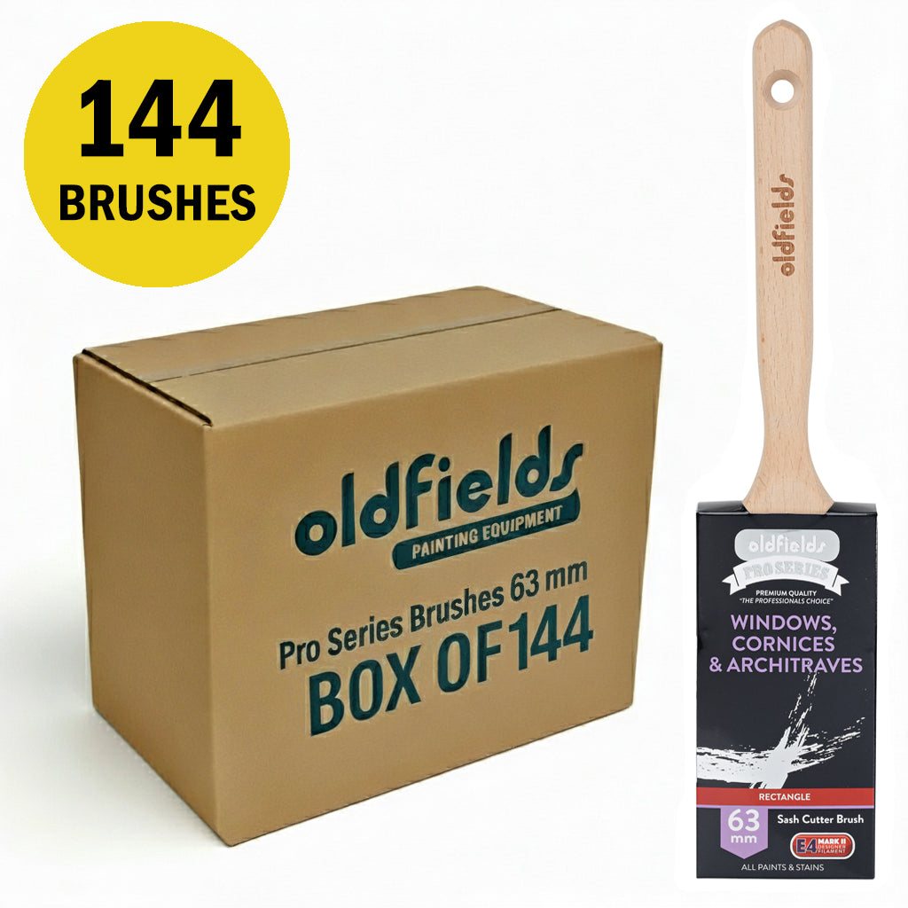 Wholesale carton of 144 Oldfields Pro Series 63mm brushes for large scale painting projects