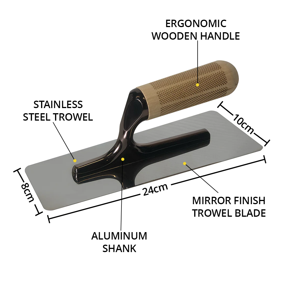 PaintAccess 24cm Venetian Plaster Trowel for Stucco with Wooden Handle - Special
