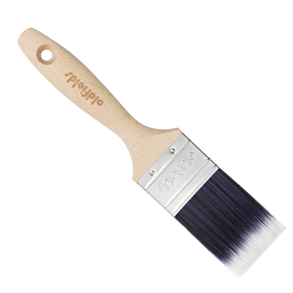 Frontal view of Oldfields Pro Series 50mm wall brush showing stainless steel ferrule