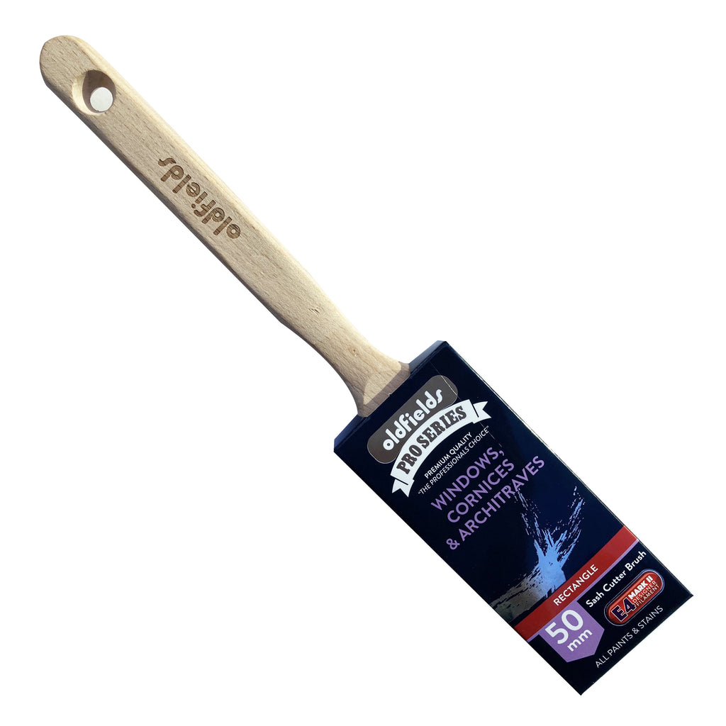 Packaged Oldfields Pro Series 50mm Sash Cutter Brush for windows and architraves painting
