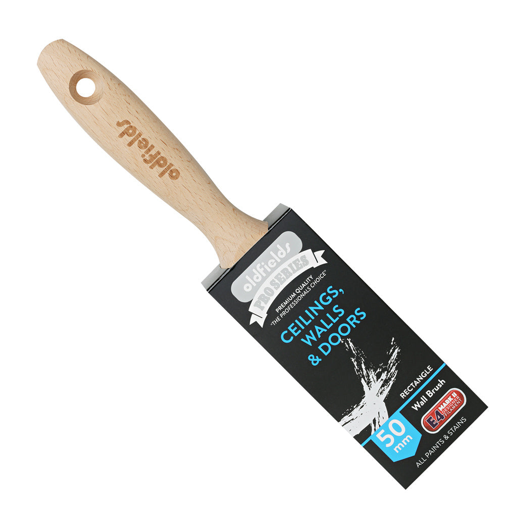 Oldfields Pro Series 50mm Rectangle Wall Brush for painting ceilings, walls and doors