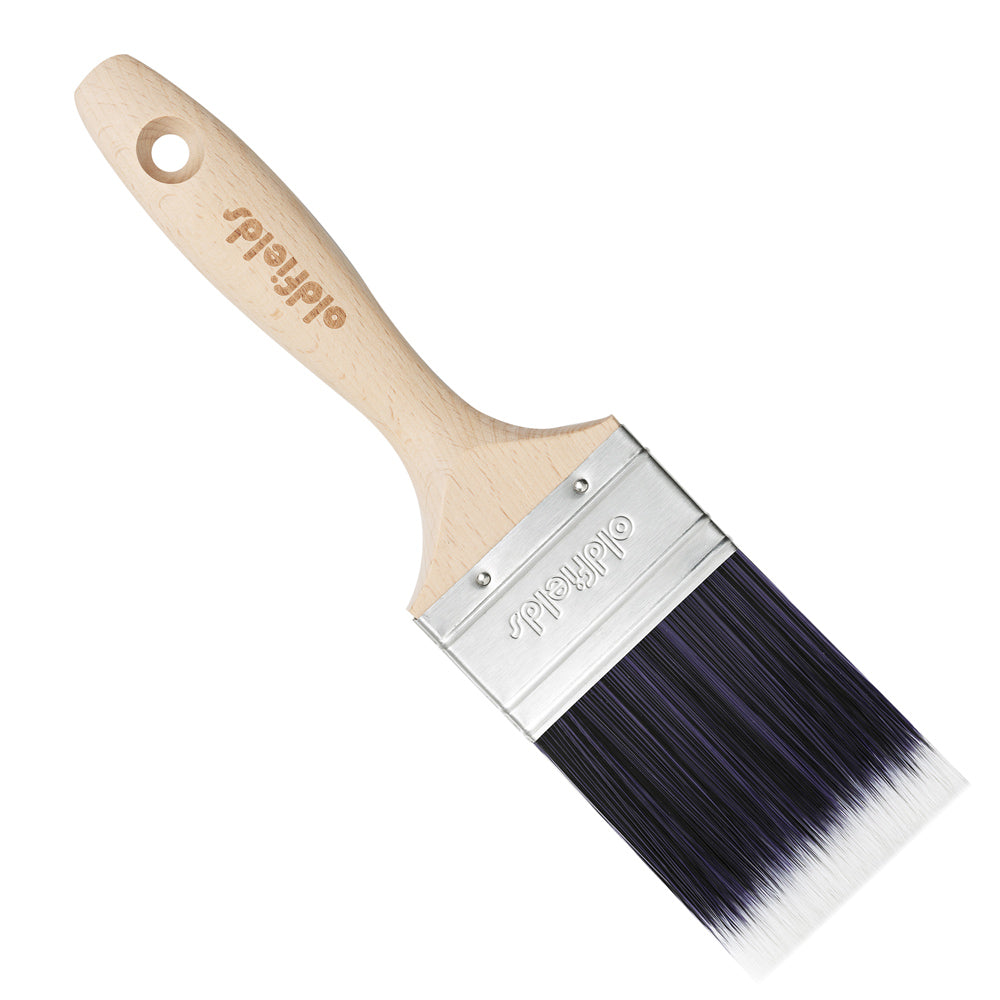 Professional Oldfields 63mm wall brush featuring ergonomic smooth beech wood handle