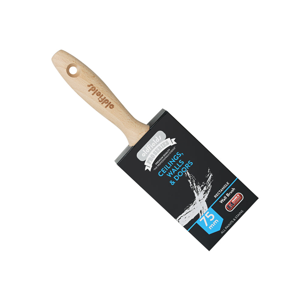 Oldfields Pro Series 75mm Rectangle Wall Brush for large surface interior painting