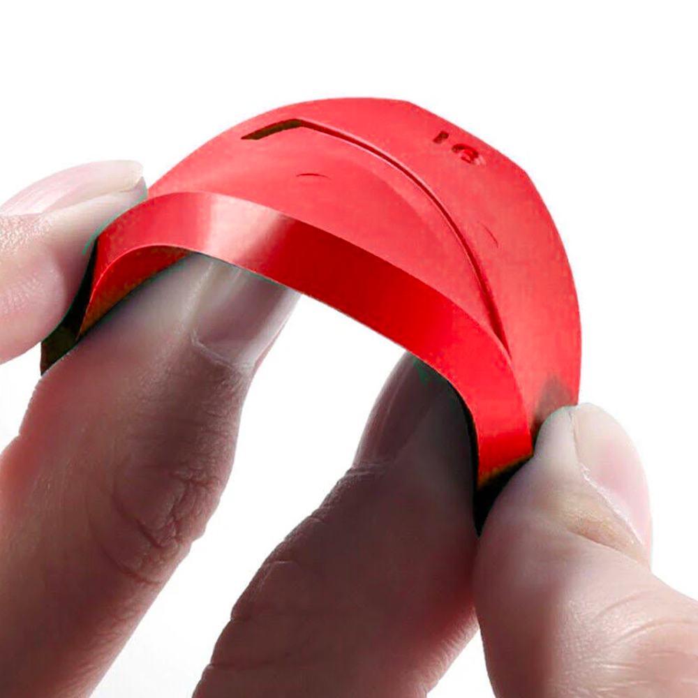 Close-up showing the high flexibility of the Soudal professional silicone spatula