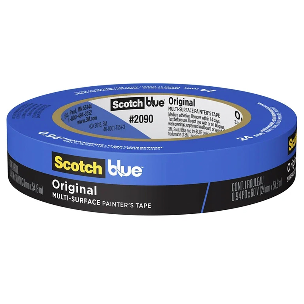 3M ScotchBlue 2090 Original Multi-Surface Painter’s Masking Tape - 24mm x 55m / Sold by Box