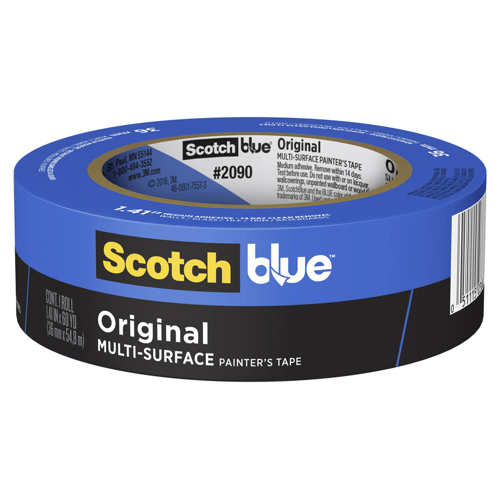 3M ScotchBlue 2090 Original Multi-Surface Painter’s Masking Tape - 36mm x 55m / Sold by Box