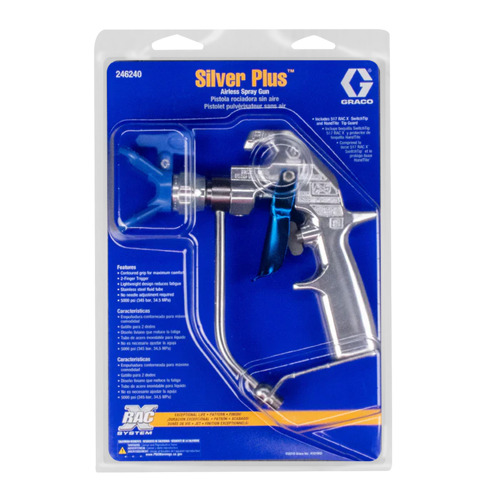 Graco Silver Plus Airless Spray Gun with 2-Finger Trigger & RAC X Guard (246240)