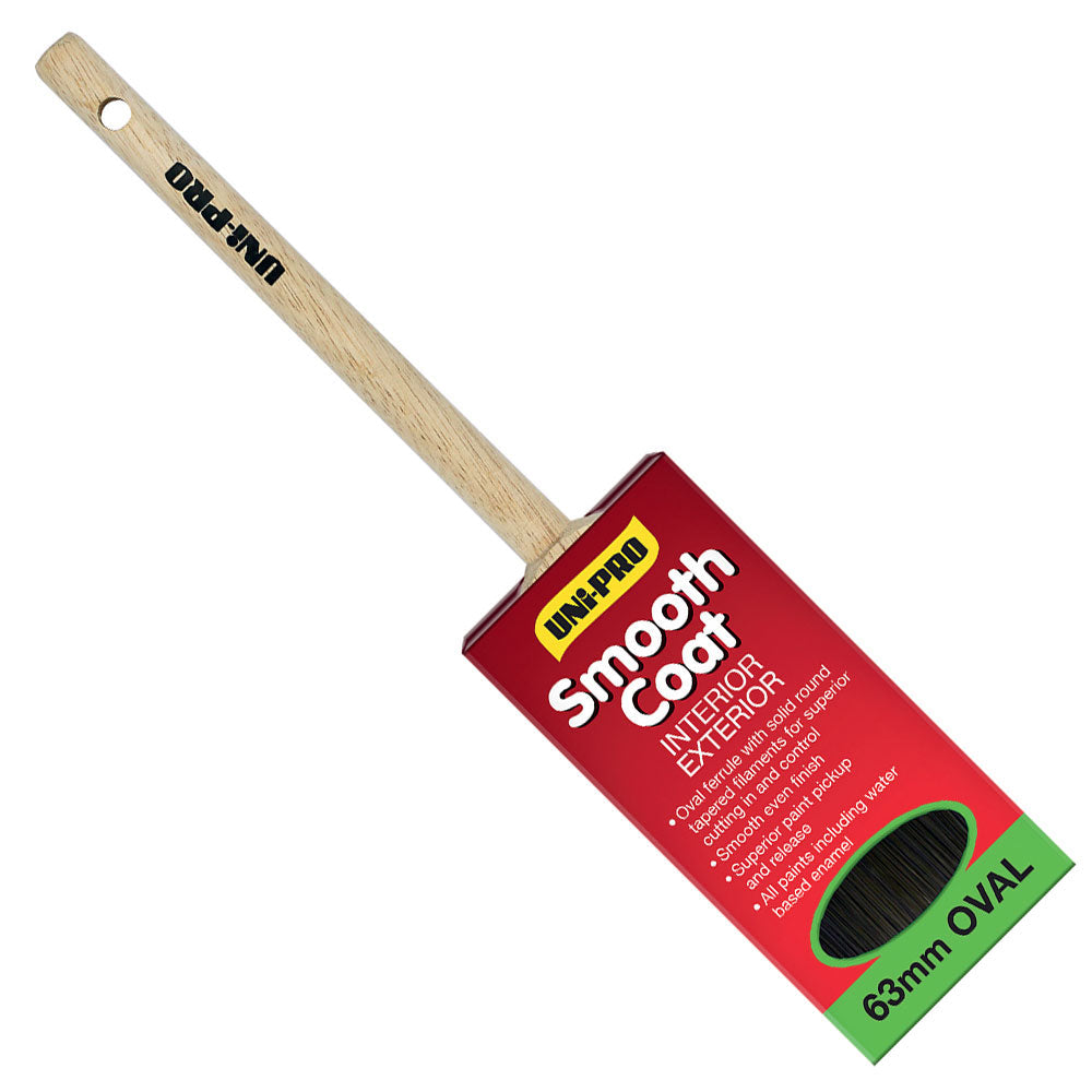 Uni-Pro Smooth Coat Synthetic Oval Cutter Paint Brush - Box of 12