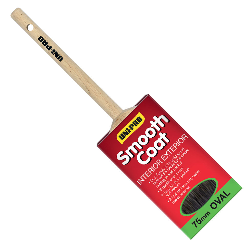 Uni-Pro Smooth Coat Synthetic Oval Cutter Paint Brush - Box of 12